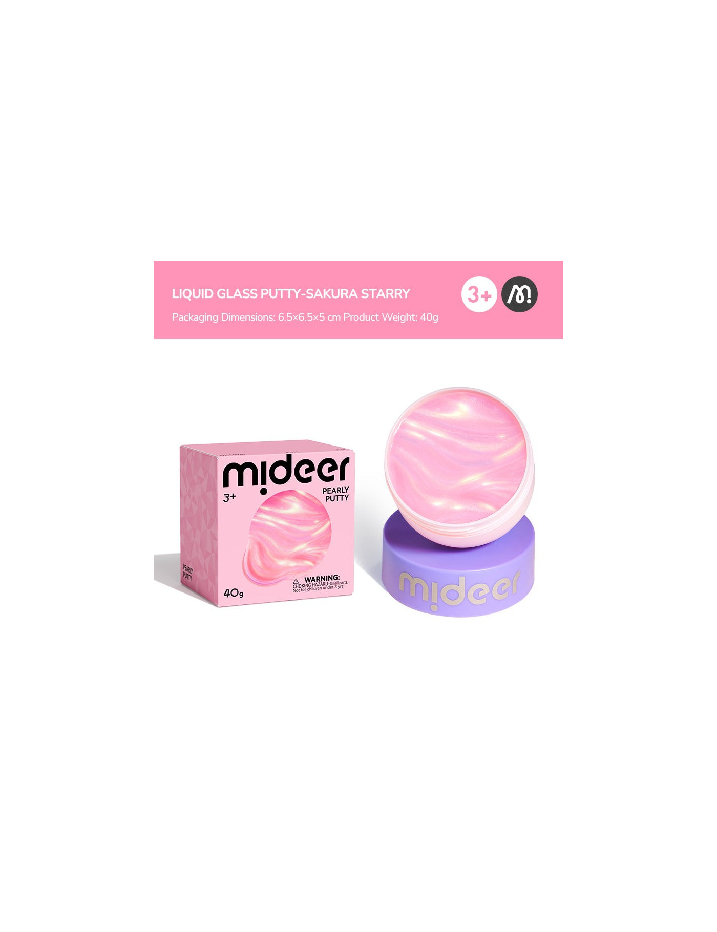 Putty mideer perłowa masa sensoryczna – sakura pink