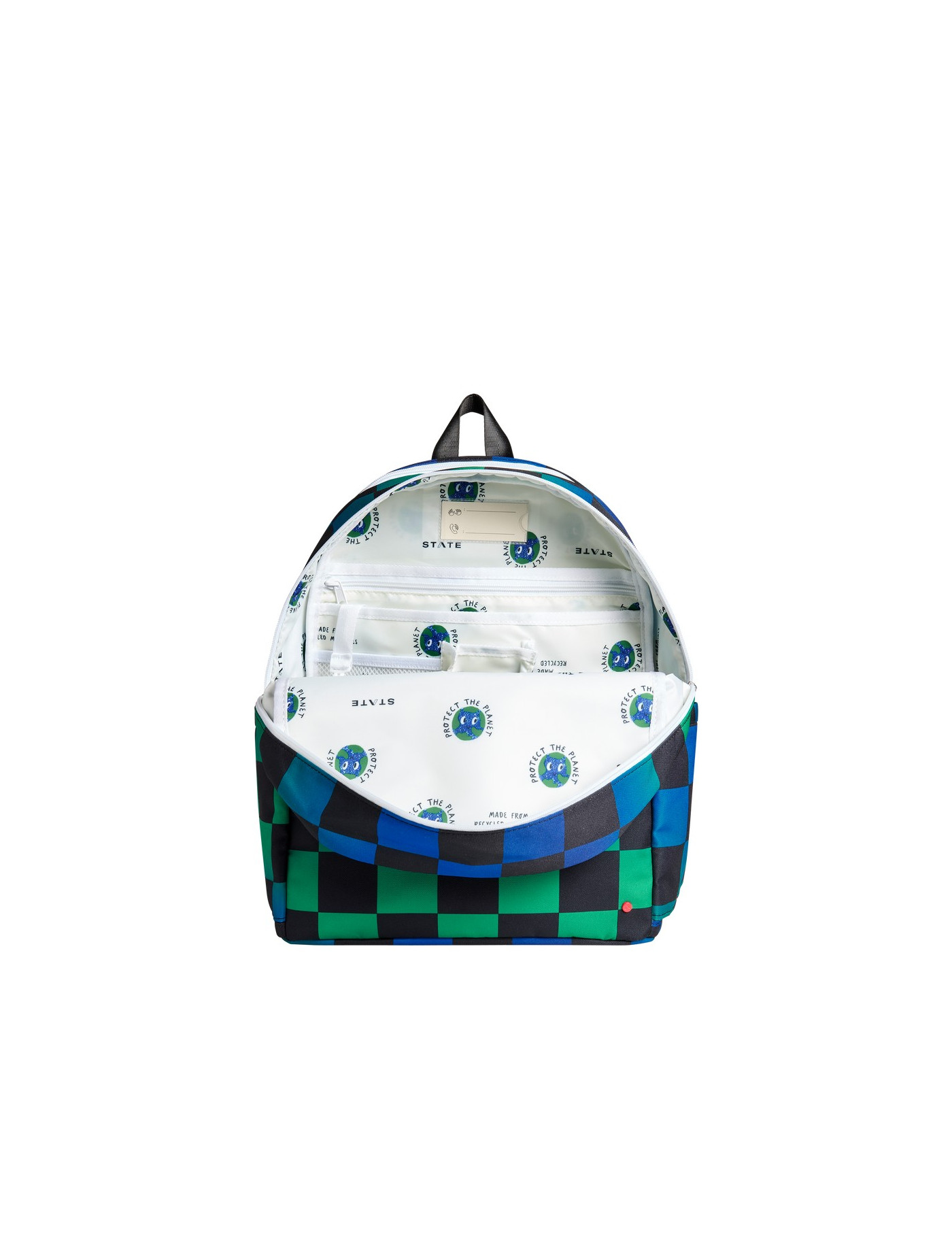 Plecak szkolny Kene Double Pocket Blue Checkerboard STATE BAGS Plecak szkolny Kene Double Pocket Blue Checkerboard STATE BAGS
