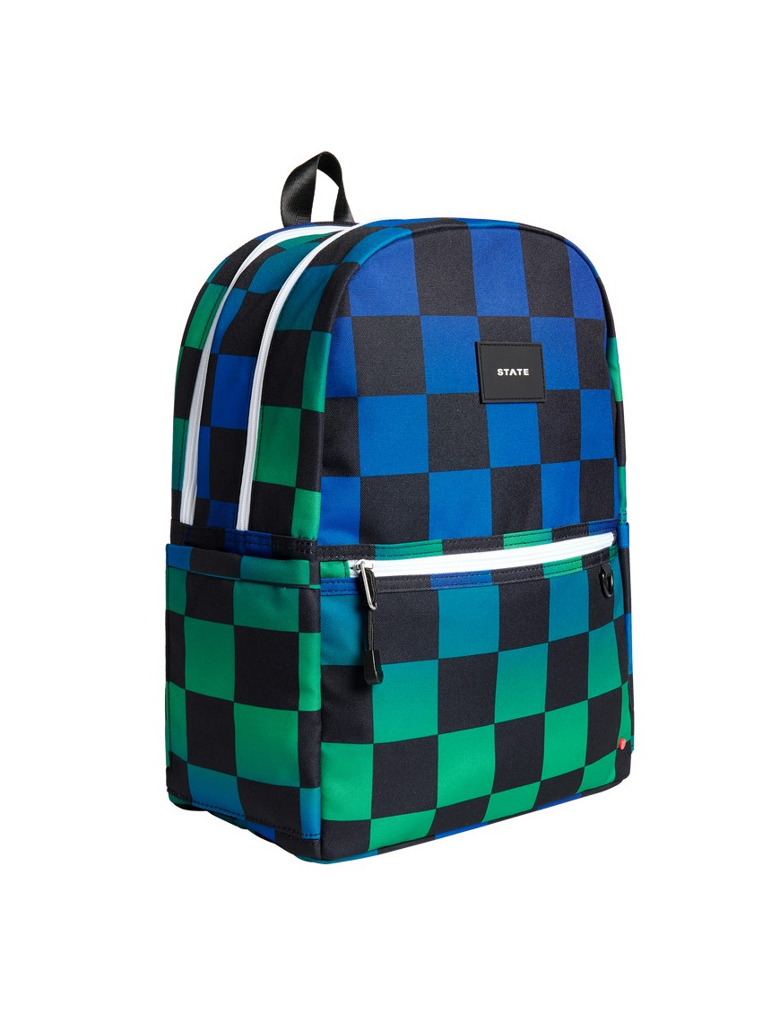 Plecak szkolny Kene Double Pocket Blue Checkerboard STATE BAGS Plecak szkolny Kene Double Pocket Blue Checkerboard STATE BAGS