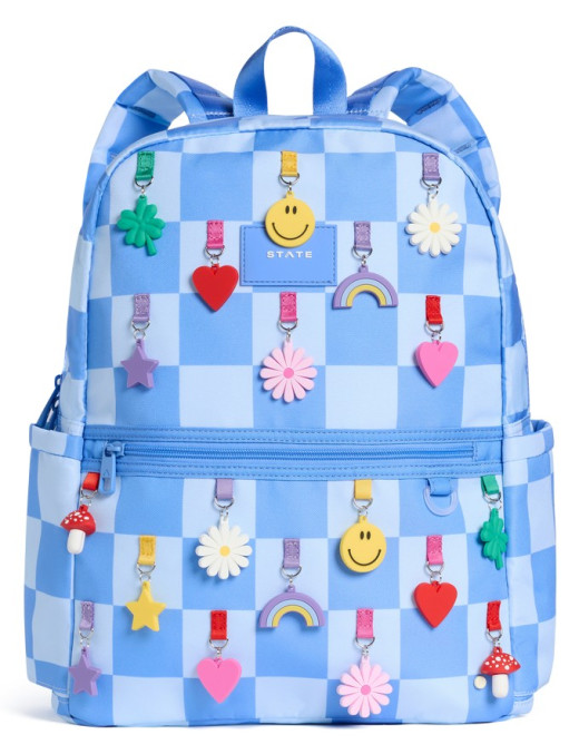 Plecak do szkoły Kene Double Pocket Charms Blue Checkerboard STATE BAGS