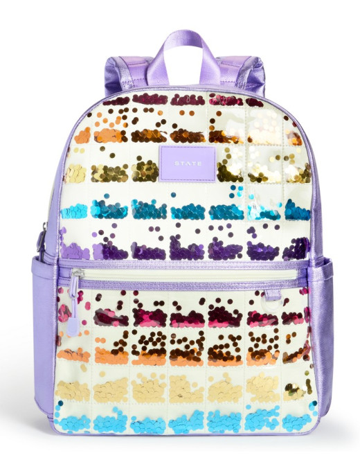 Plecak szkolny Kene Lilac Quilted Sequins STATE BAGS