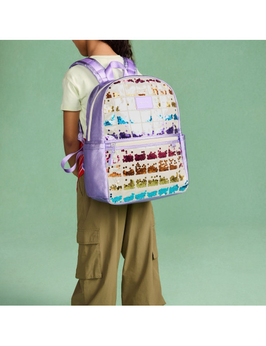 Plecak szkolny Kene Lilac Quilted Sequins STATE BAGS
