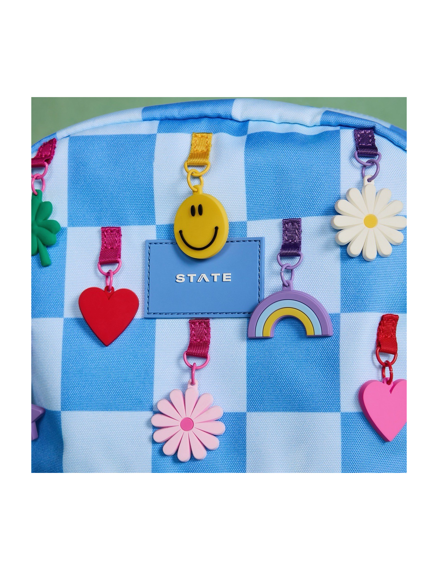 Plecak szkolny Kene Charms Blue Checkerboard STATE BAGS Plecak szkolny Kene Charms Blue Checkerboard STATE BAGS
