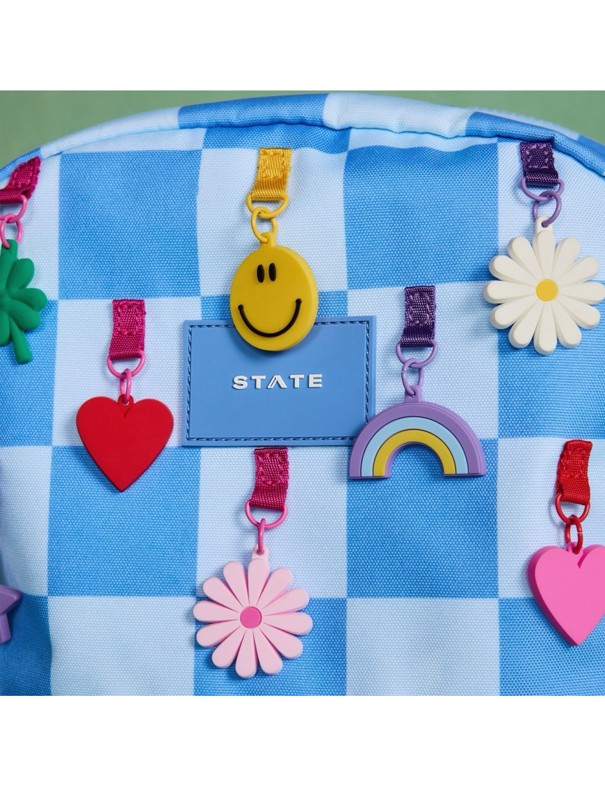 Plecak szkolny Kene Charms Blue Checkerboard STATE BAGS Plecak szkolny Kene Charms Blue Checkerboard STATE BAGS
