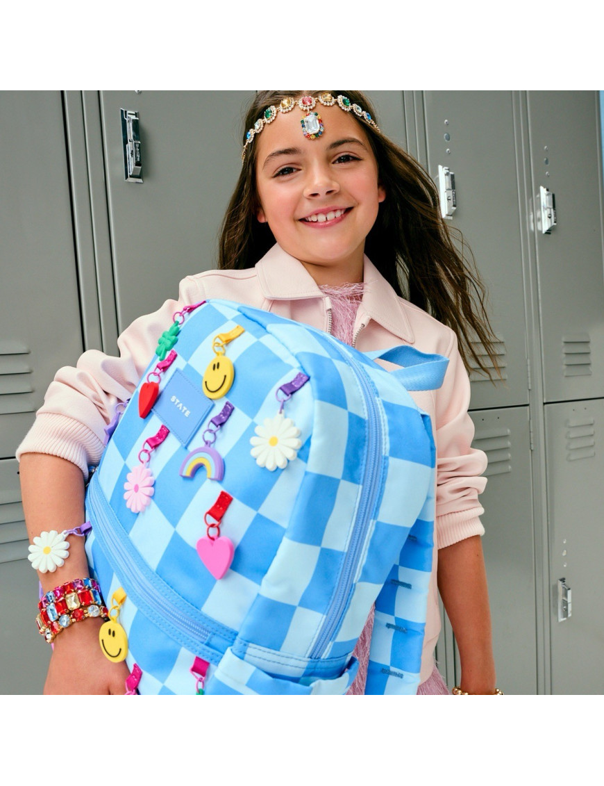 Plecak szkolny Kene Charms Blue Checkerboard STATE BAGS Plecak szkolny Kene Charms Blue Checkerboard STATE BAGS
