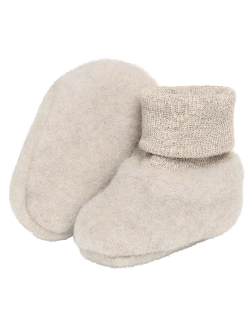 HUTTEliHUT Wełniane buciki niemowlęce z wełny merino Wool Fleece Camel Melange HUTTEliHUT Wełniane buciki niemowlęce z wełny merino Wool Fleece Camel Melange