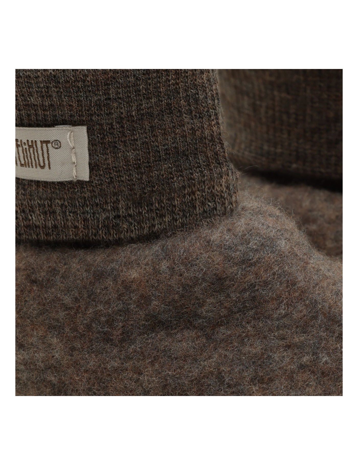 HUTTEliHUT Wełniane buciki niemowlęce z wełny merino Wool Fleece Brown Melange