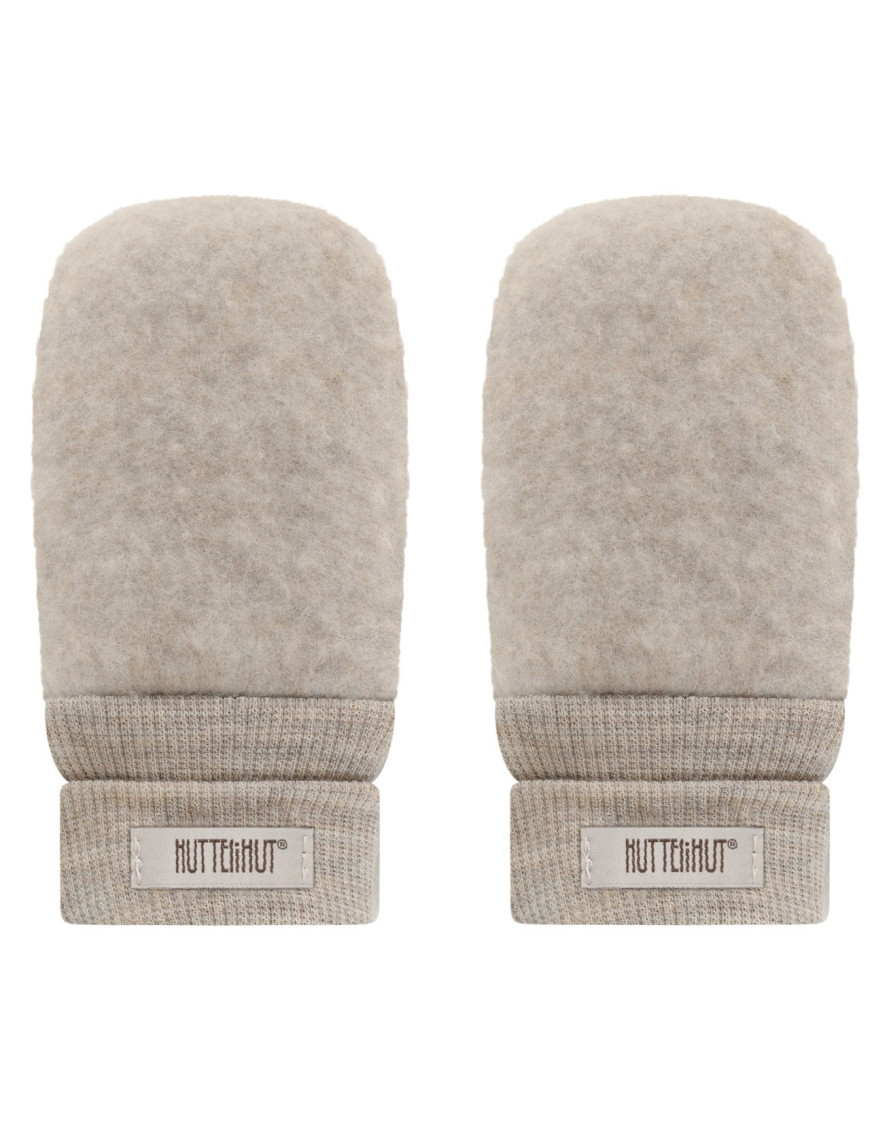 HUTTEliHUT Rękawiczki dziecięce z wełny merino Wool Fleece Camel