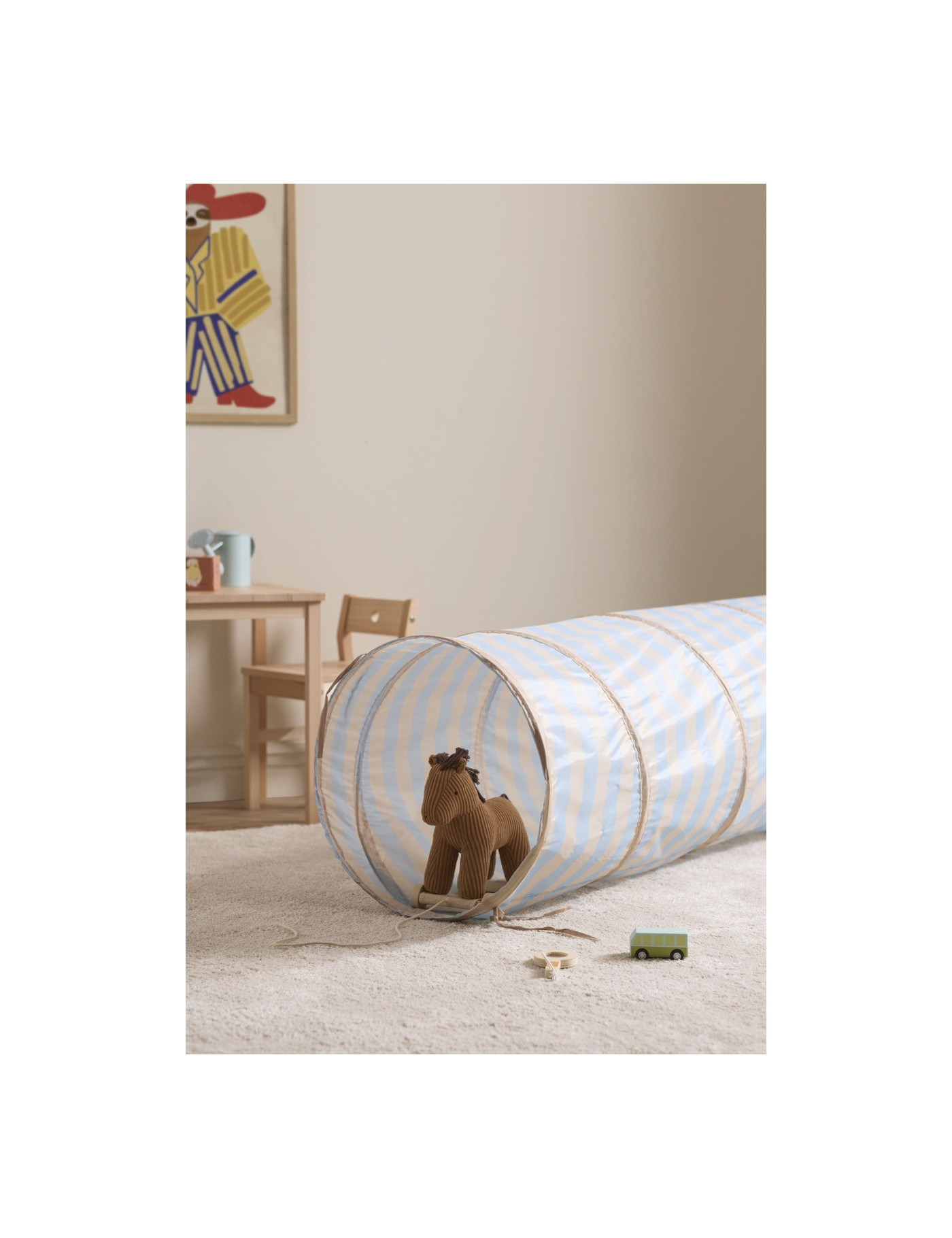Kid's Concept - Tunel do zabawy w paski, błękitny