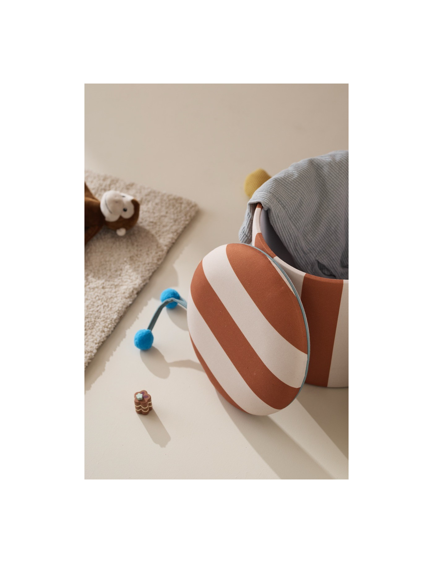 Kid's Concept - pufa cylindryczna ze schowkiem, brązowy