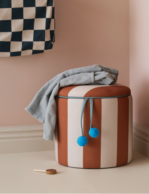 Kid's Concept - pufa cylindryczna ze schowkiem, brązowy