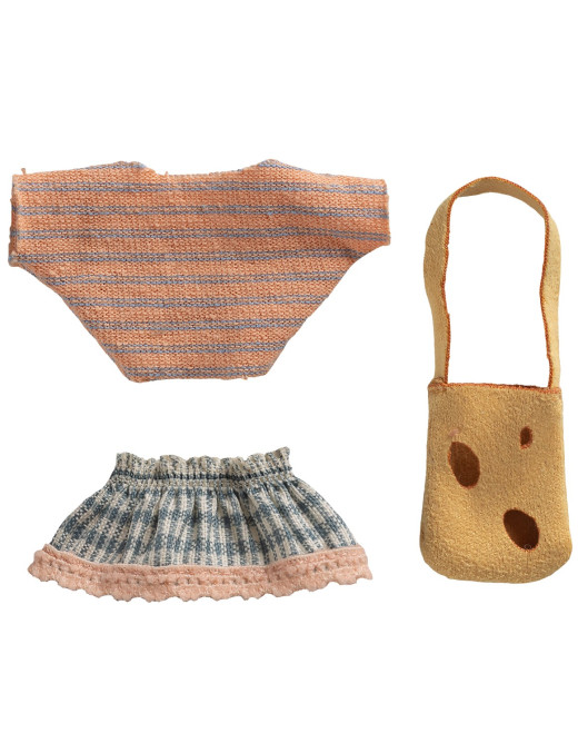 Maileg Clothes and Bag for Little Sister Mouse – ubranko i torebka dla myszki Little Sister