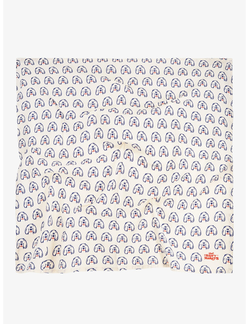 Otulacz z Bawełny Organicznej Pieski 120x120 cm | The Story Makers | Ecobobo