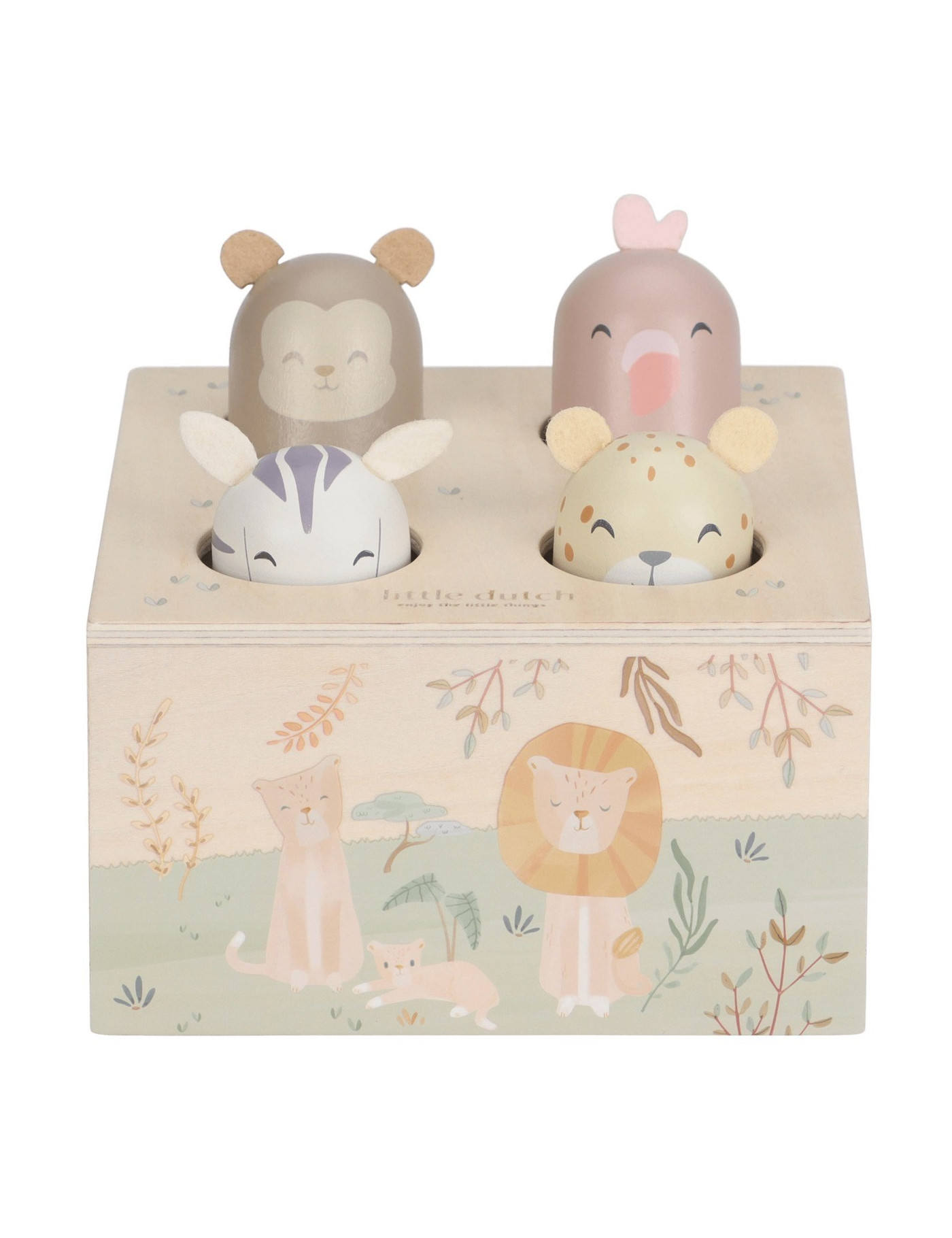 Little Dutch Drewniana Zabawka Pop-Up Safari Friends | Ecobobo Little Dutch Drewniana Zabawka Pop-Up Safari Friends | Ecobobo