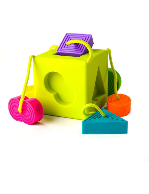 Fat Brain Toys Oombee Cube – Silikonowy Sorter Kształtów | Ecobobo