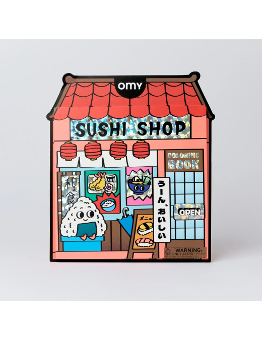 OMY Książka do Kolorowania z Naklejkami Sushi Shop | Ecobobo