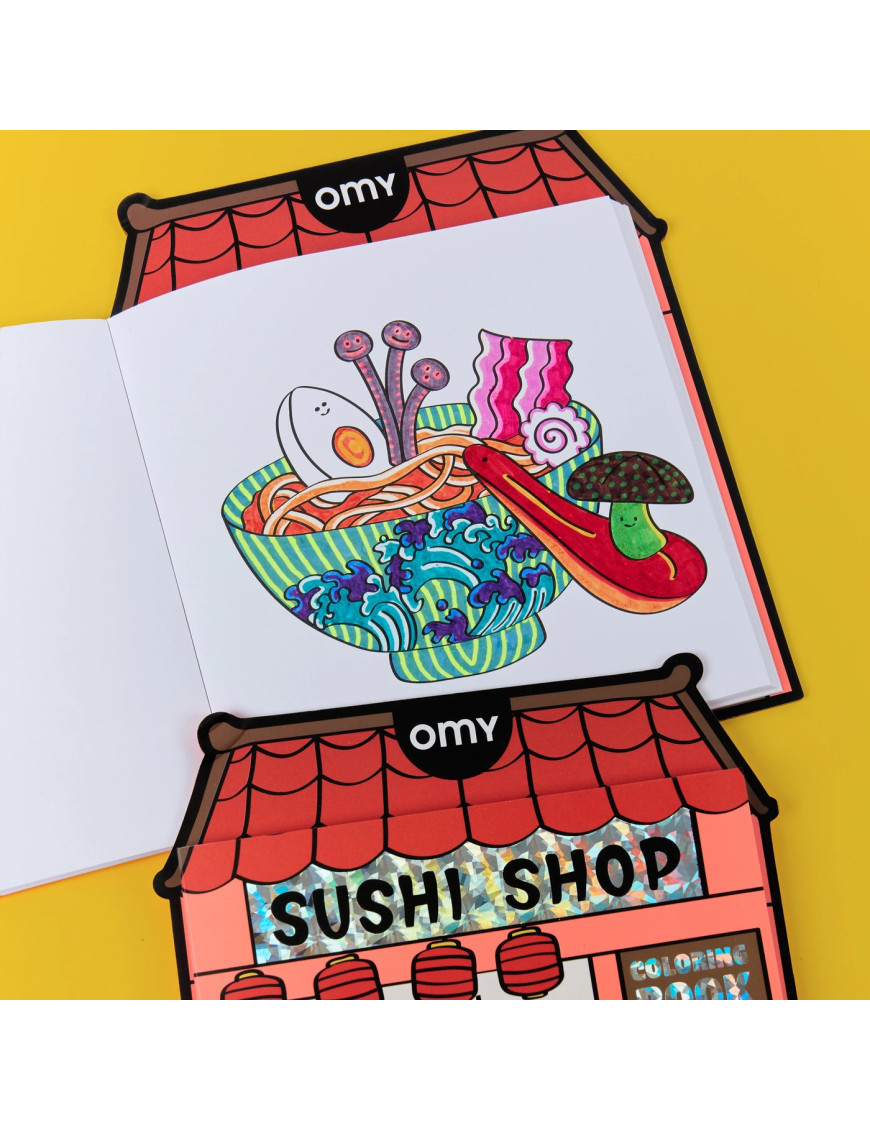 OMY Książka do Kolorowania z Naklejkami Sushi Shop | Ecobobo OMY Książka do Kolorowania z Naklejkami Sushi Shop | Ecobobo