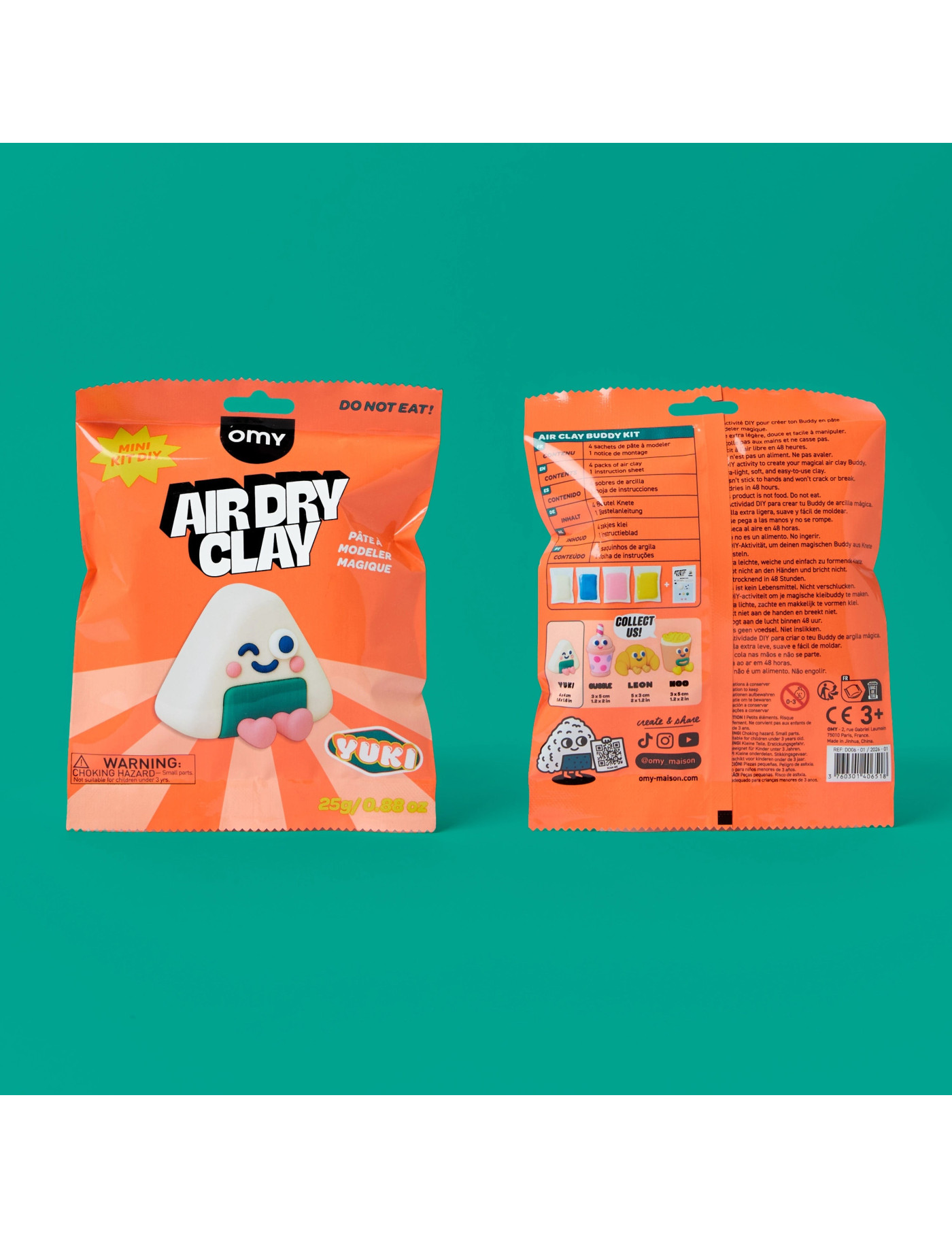 OMY Air Clay YUKI – Zestaw Kreatywny z Masą Samoutwardzalną | Ecobobo