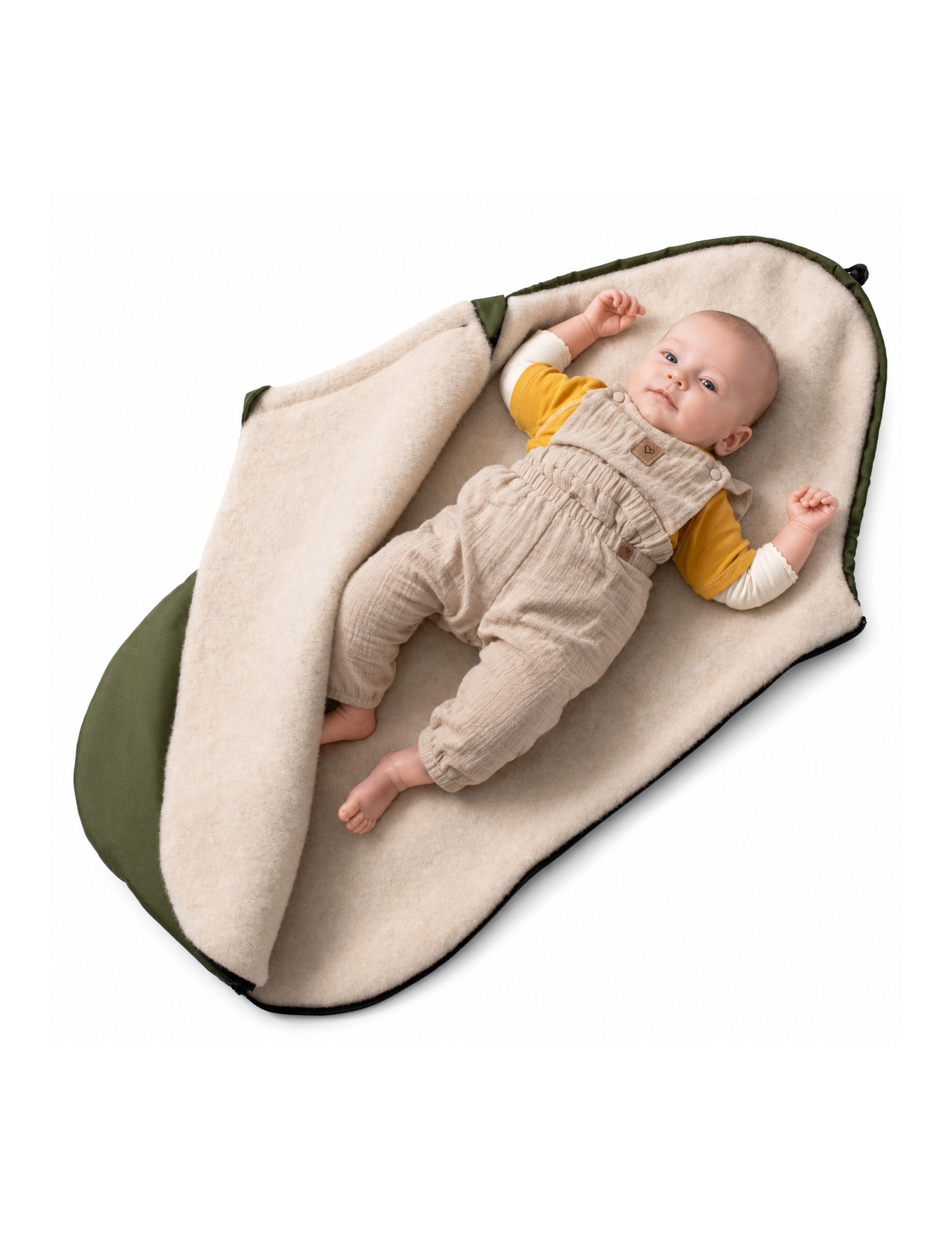 Zaffiro Śpiworek Mini Scandi 0–12 m Khaki | Ecobobo