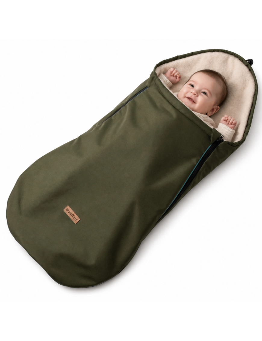 Zaffiro Śpiworek Mini Scandi 0–12 m Khaki | Ecobobo