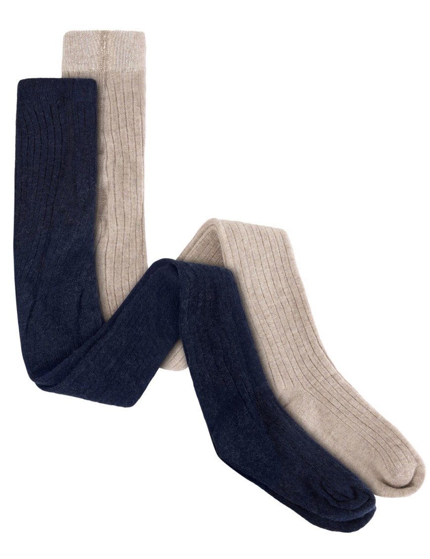 HUTTEliHUT Wool Rib Stockings Dark/Navy 2-pak – Rajstopy