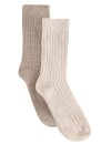 HUTTEliHUT Wool Rib Socks 2-Pack Camel Melange – Skarpetki HUTTEliHUT Wool Rib Socks 2-Pack Camel Melange – Skarpetki