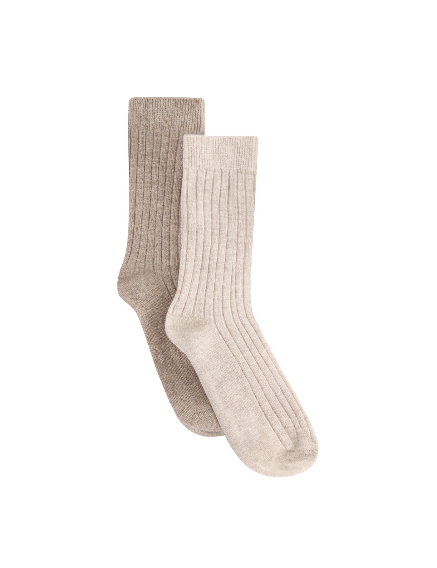 HUTTEliHUT Wool Rib Socks 2-Pack Camel Melange – Skarpetki HUTTEliHUT Wool Rib Socks 2-Pack Camel Melange – Skarpetki