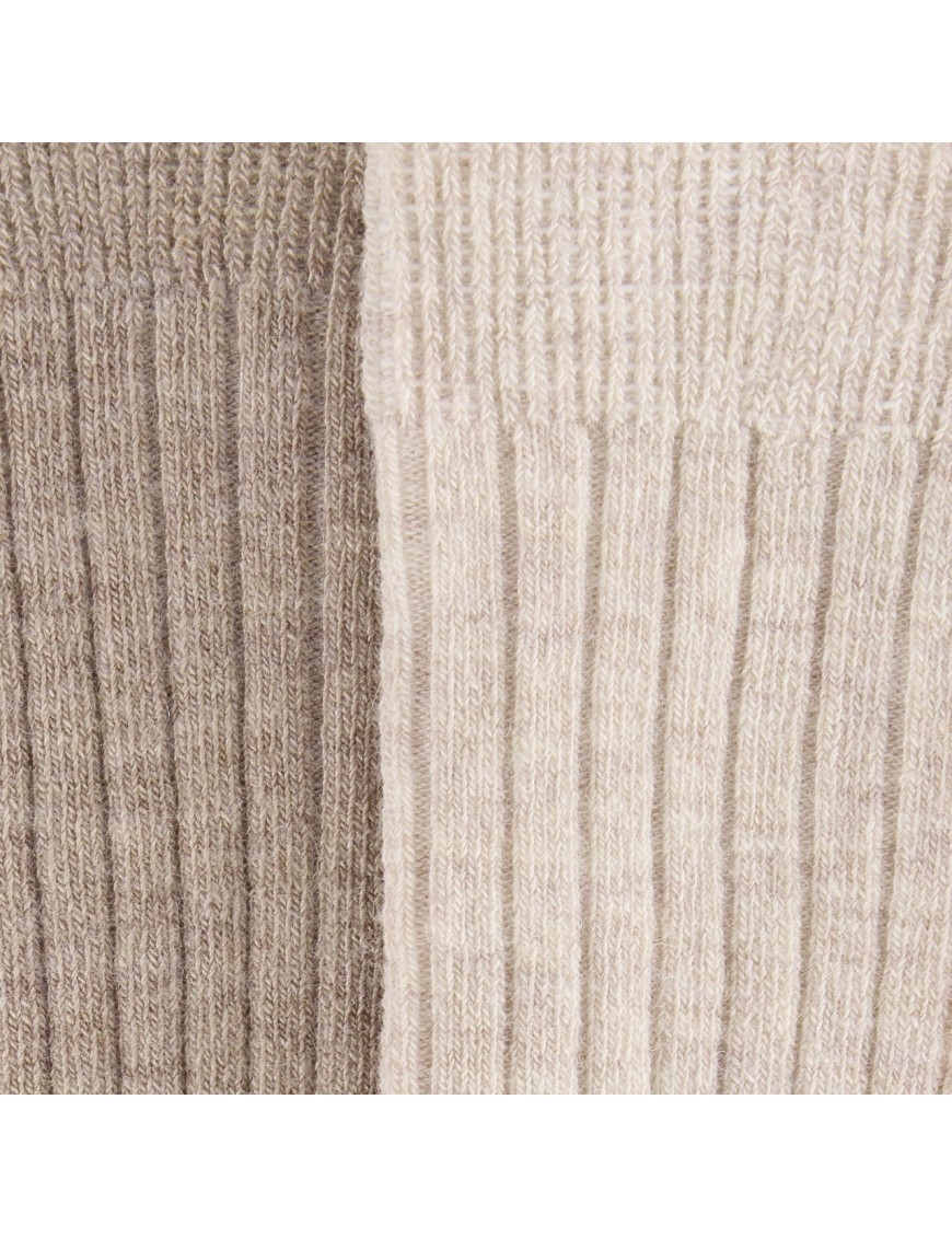 HUTTEliHUT Wool Rib Socks 2-Pack Camel Melange – Skarpetki HUTTEliHUT Wool Rib Socks 2-Pack Camel Melange – Skarpetki