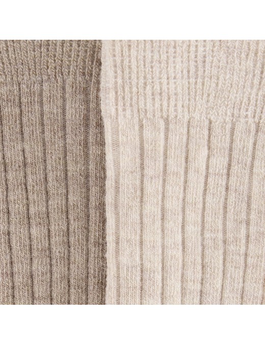 HUTTEliHUT Wool Rib Socks 2-Pack Camel Melange – Skarpetki