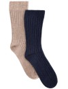 HUTTEliHUT Wool Rib Socks 2-Pack Dark Navy – Skarpetki
