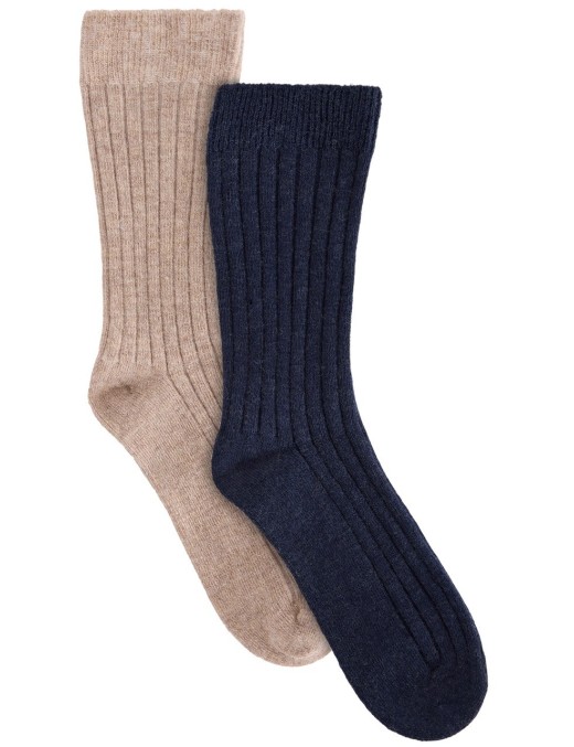 HUTTEliHUT Wool Rib Socks 2-Pack Dark Navy – Skarpetki