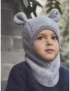 Kominiarka z uszami merino Teddy Grey Melange Huttelihut