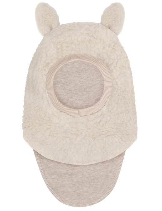 HUTTEliHUT Balaclava Teddy Cement – Kominiarka z Uszkami – Ecobobo