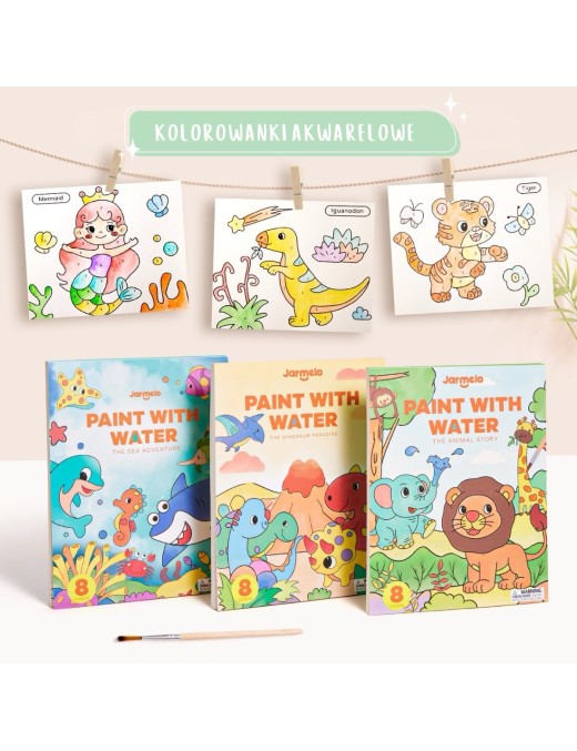 Jarmelo Kolorowanka Akwarelowa Dino 3+ – Ecobobo