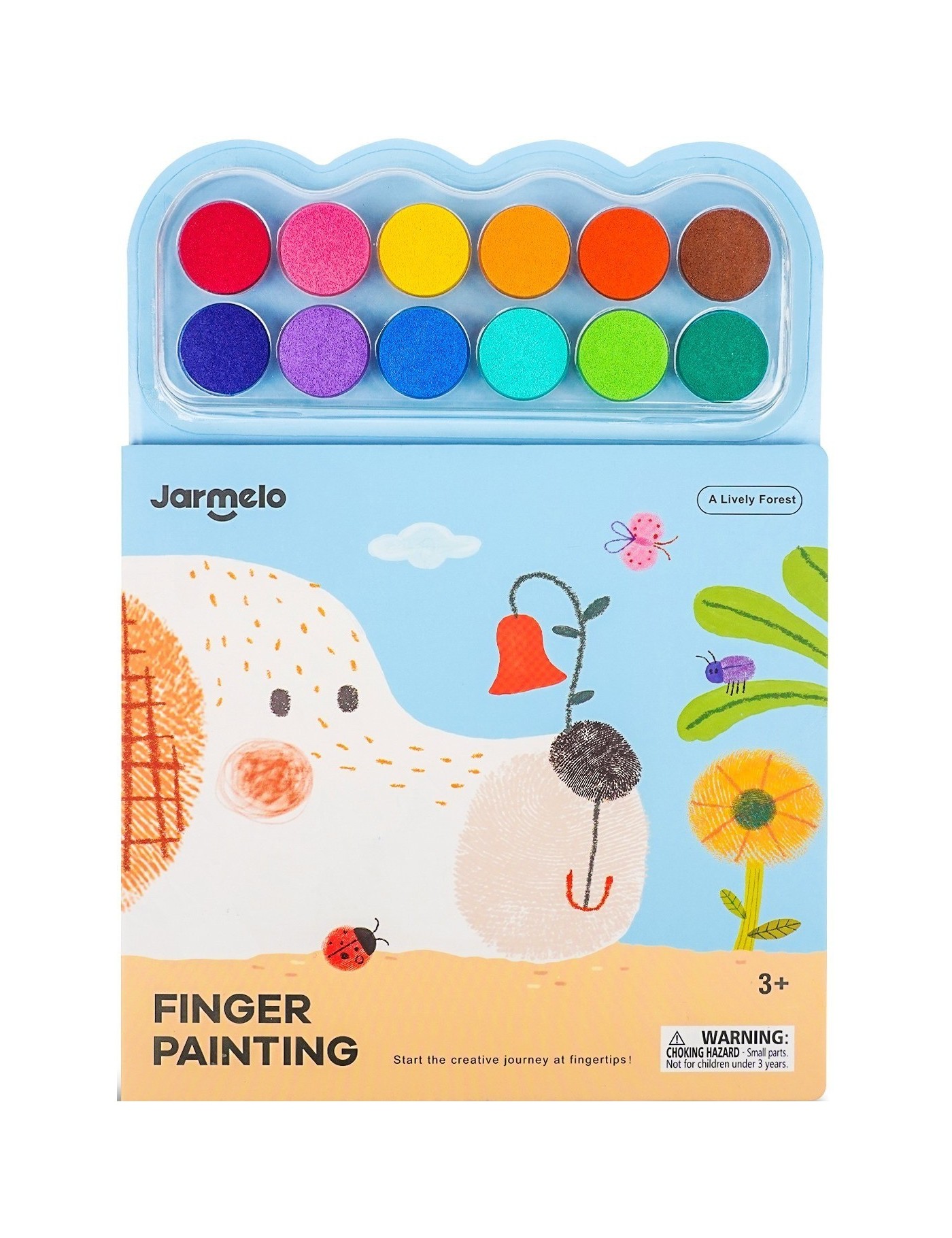 Jarmelo Finger Painting Forest – malowanie palcami 12 gąbek 3+ – Ecobobo