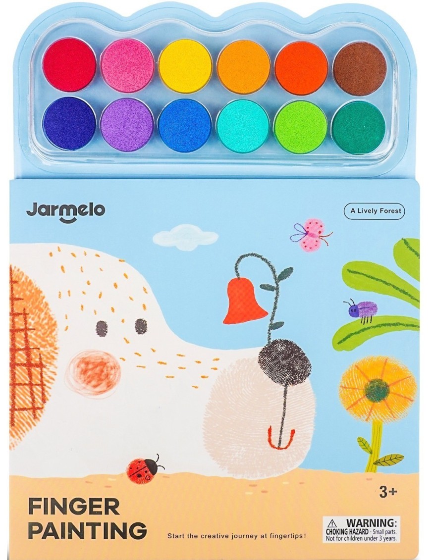 Jarmelo Finger Painting Forest – malowanie palcami 12 gąbek 3+ – Ecobobo