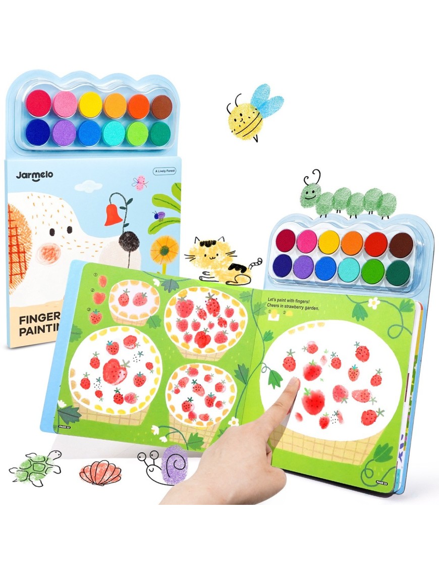 Jarmelo Finger Painting Forest – malowanie palcami 12 gąbek 3+ – Ecobobo