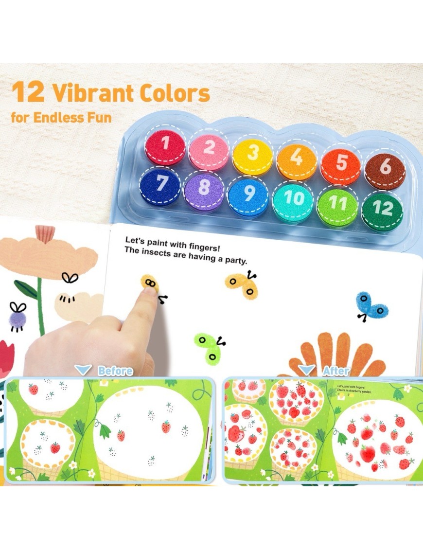 Jarmelo Finger Painting Forest – malowanie palcami 12 gąbek 3+ – Ecobobo