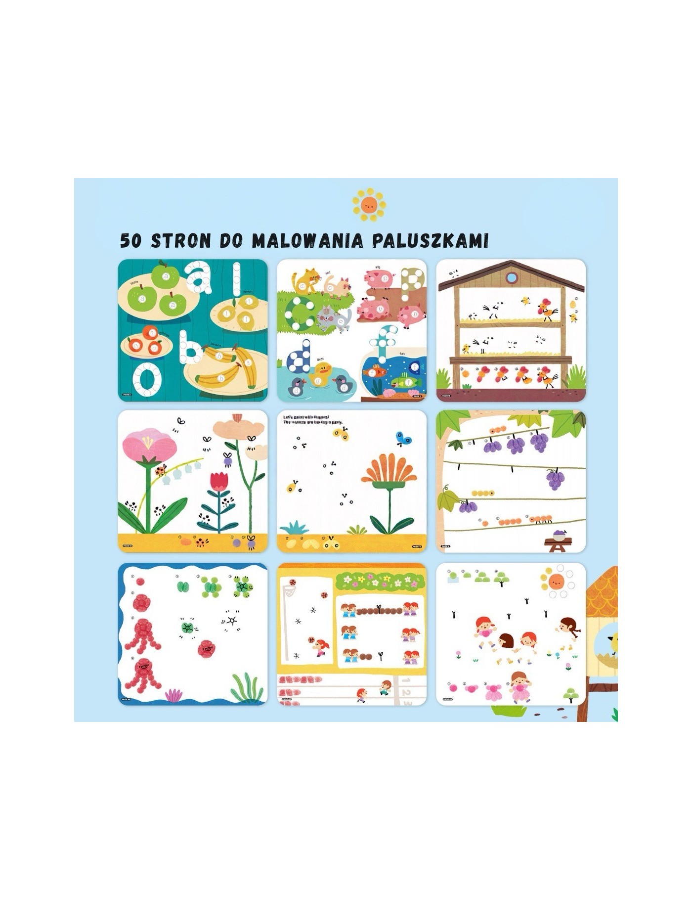 Jarmelo Finger Painting Forest – malowanie palcami 12 gąbek 3+ – Ecobobo
