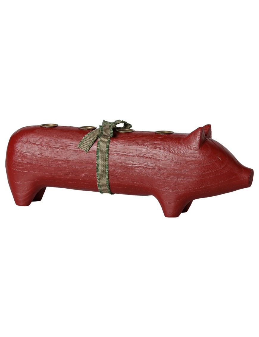 Maileg Świecznik Adwentowy Świnka Large Red – Ecobobo Maileg Świecznik Adwentowy Świnka Large Red – Ecobobo