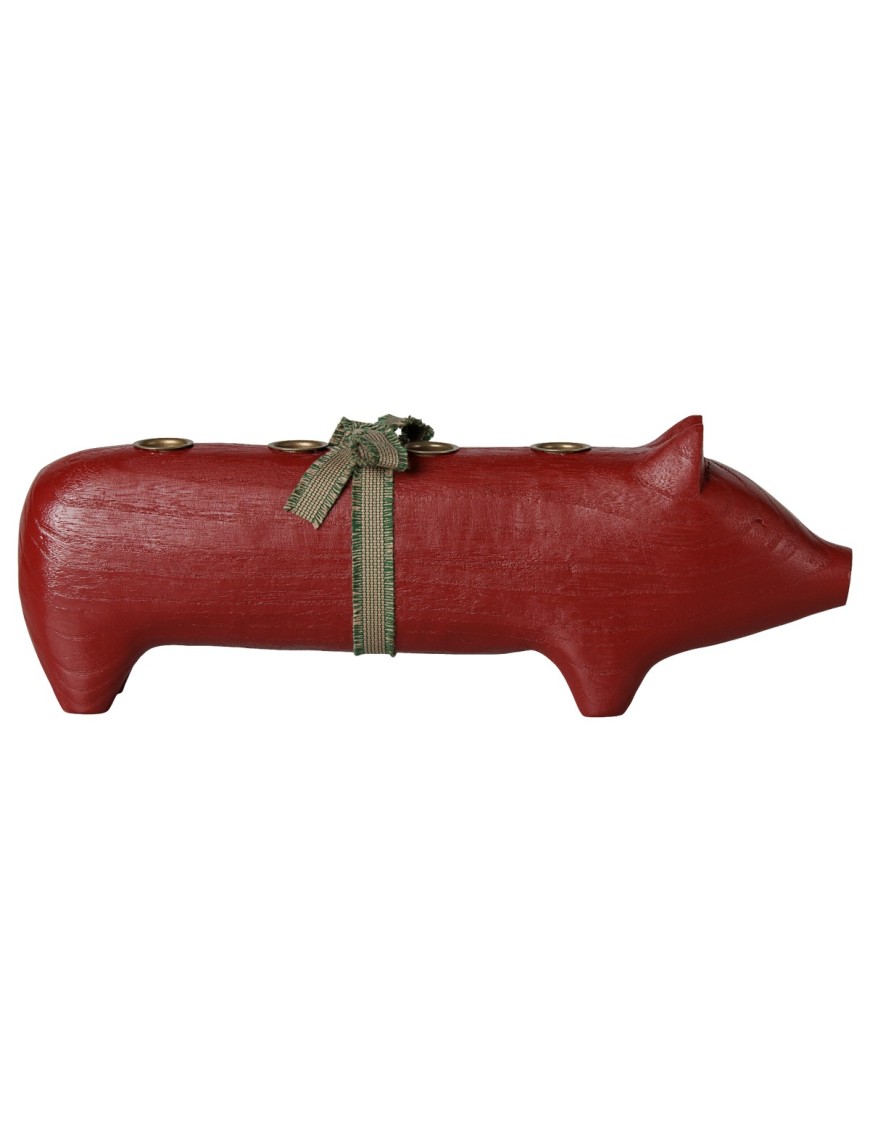 Maileg Świecznik Adwentowy Świnka Large Red – Ecobobo Maileg Świecznik Adwentowy Świnka Large Red – Ecobobo
