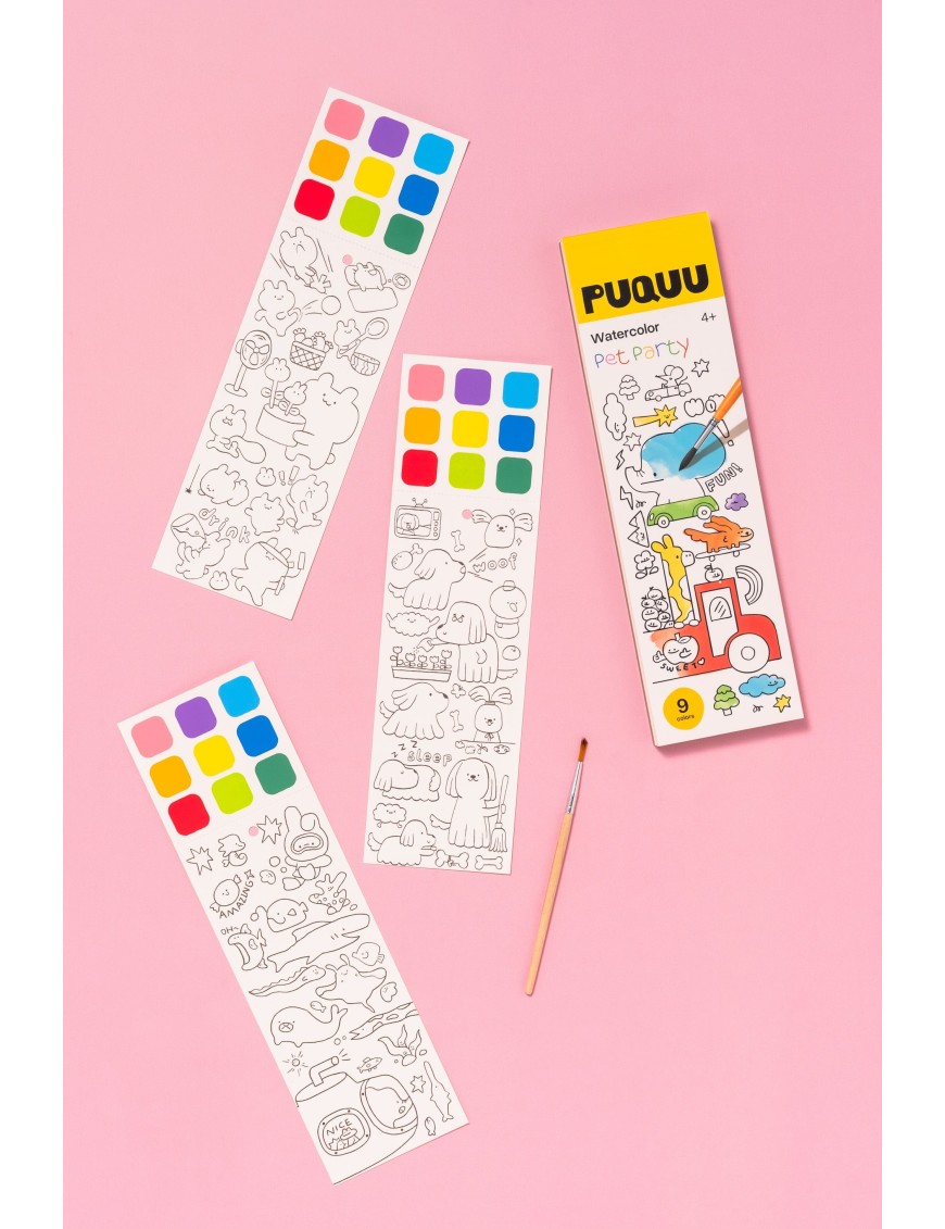 Watercolor Pet Party – Kolorowanka Akwarelowa | Ecobobo