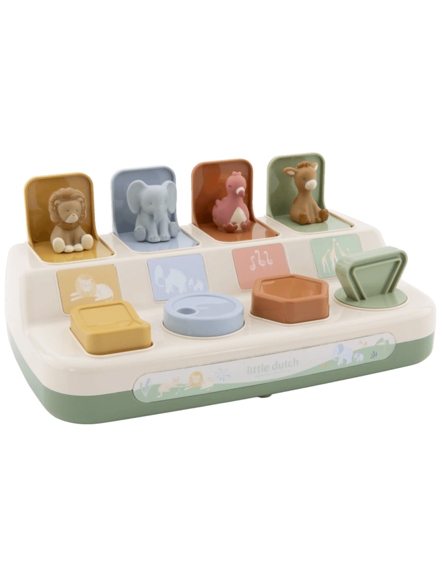 Safari Friends Zabawka Pop-Up ze Zwierzętami 8m+ | Ecobobo