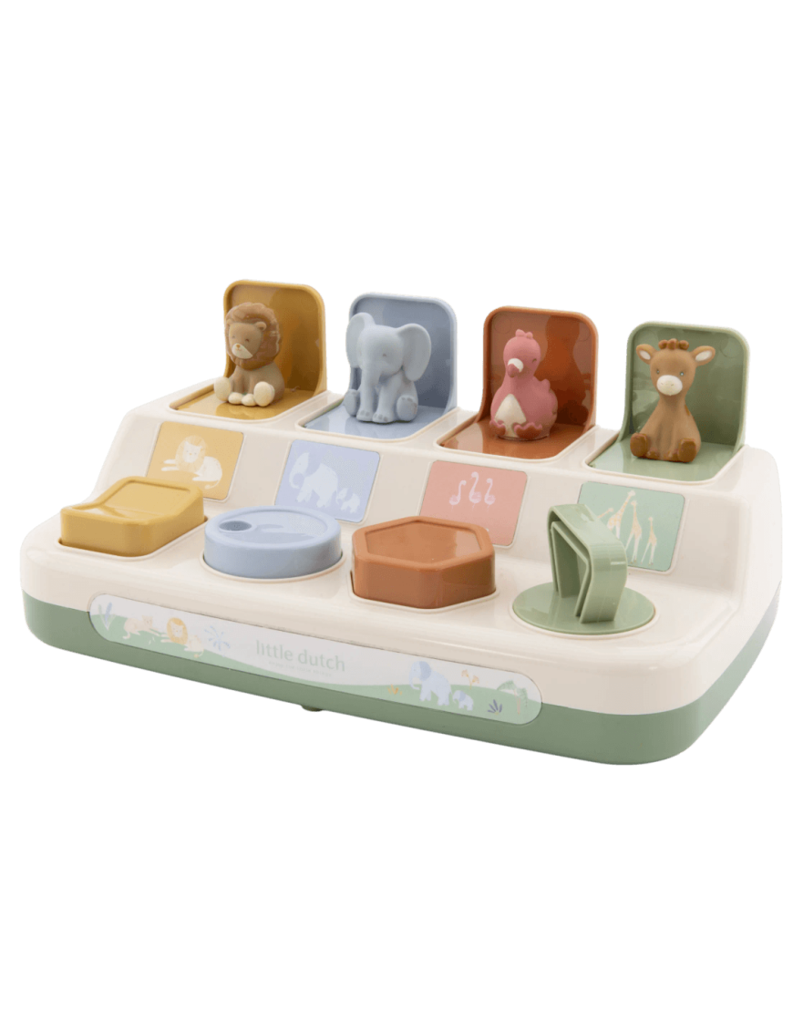 Safari Friends Zabawka Pop-Up ze Zwierzętami 8m+ | Ecobobo