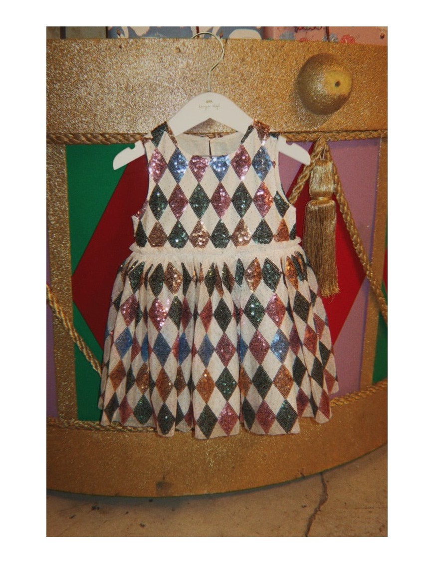 Yvonne Harlekin Dress – Sukienka z Cekinami | Ecobobo