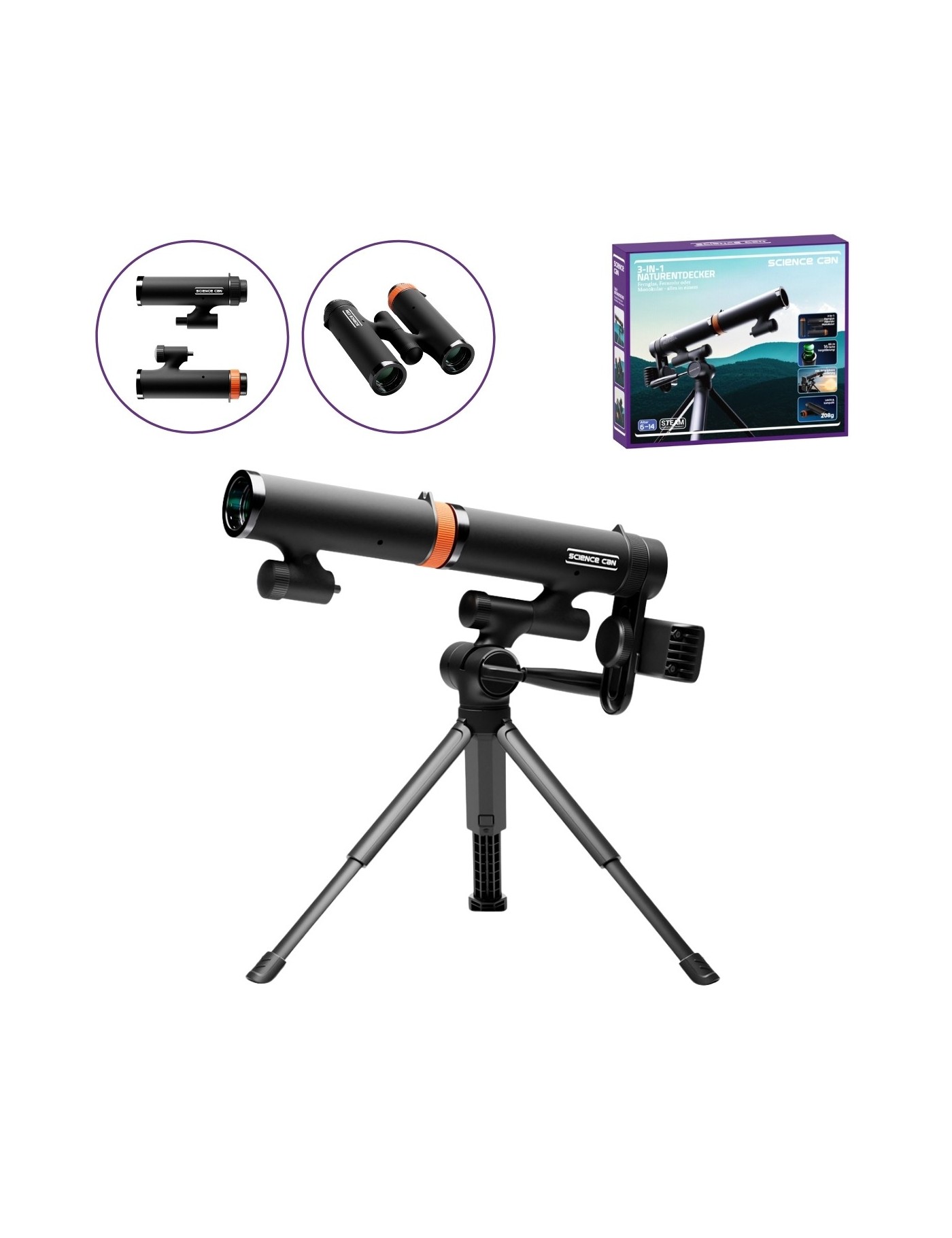 Science Can Teleskop Odkrywcy Kosmosu 3w1 | Ecobobo Science Can Teleskop Odkrywcy Kosmosu 3w1 | Ecobobo