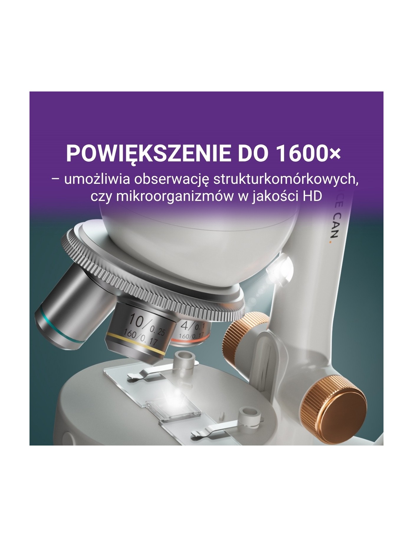 TOPBRIGHT Mikroskop Edukacyjny 1600× | Ecobobo