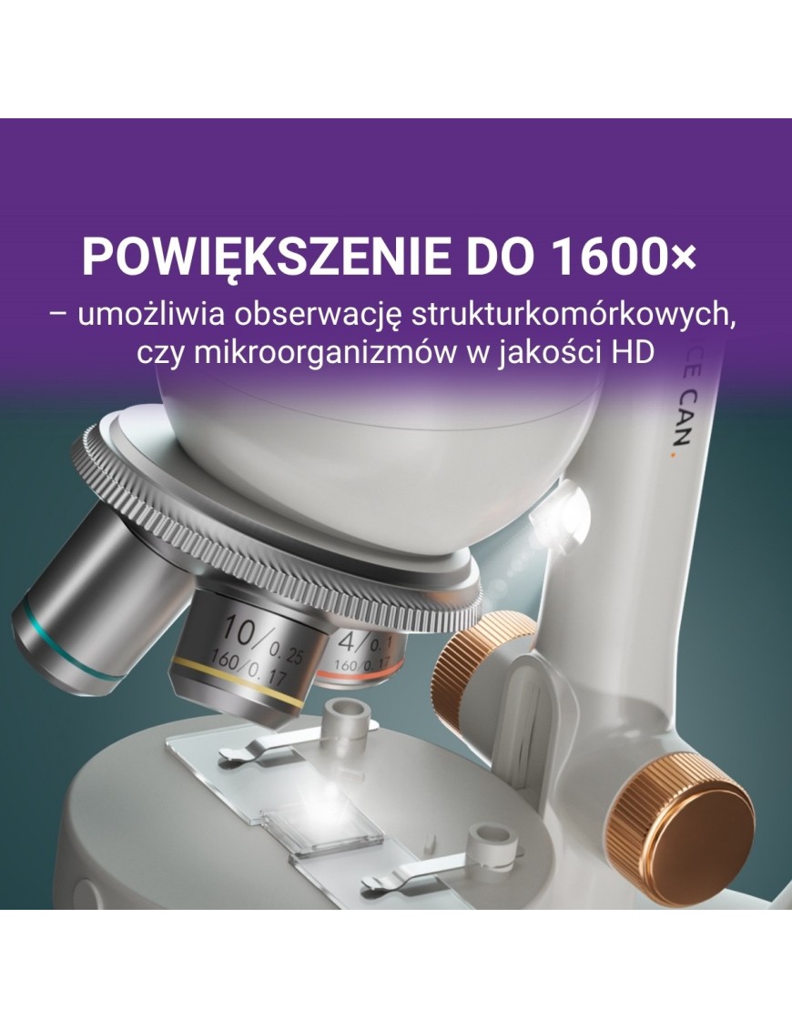 TOPBRIGHT Mikroskop Edukacyjny 1600× | Ecobobo
