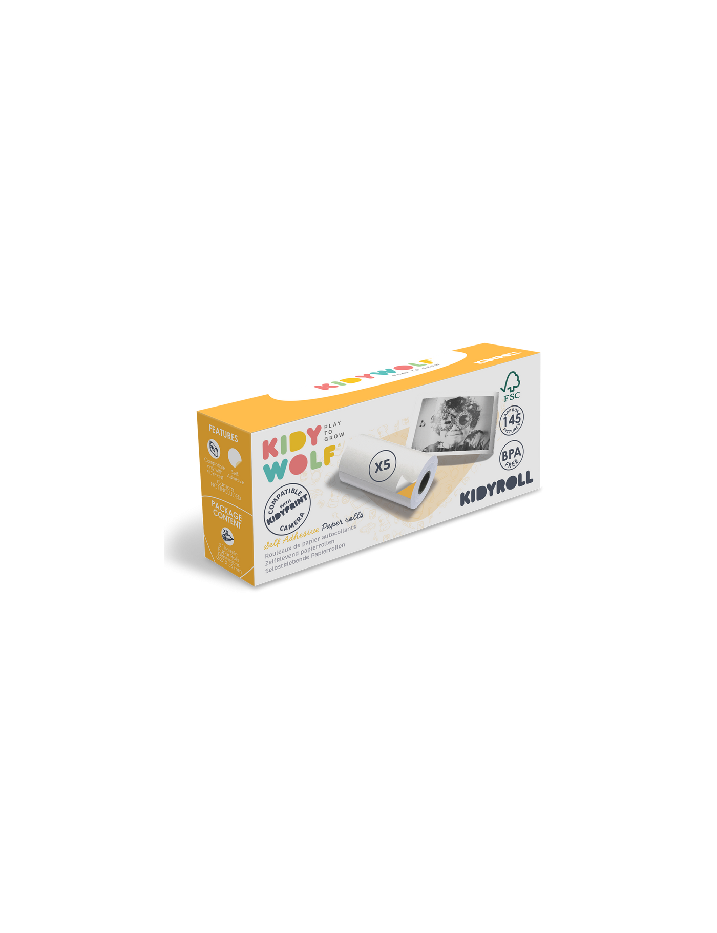 KIDYROLL Papier Samoprzylepny 5 Rolek | Ecobobo