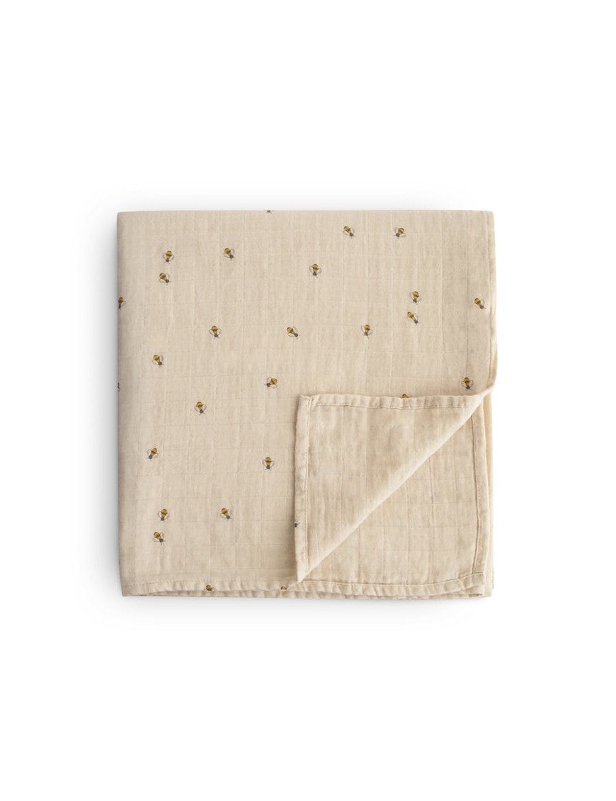 Mushie Otulacz Organiczny 120x120 cm Bees | Ecobobo